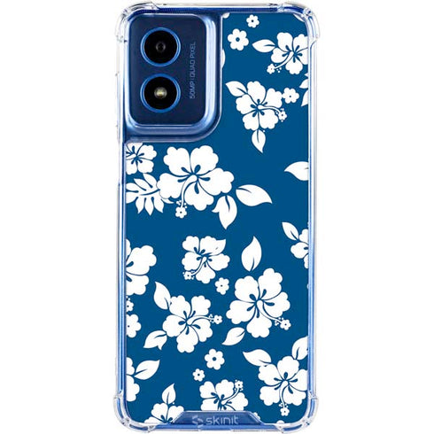 Blue and White Moto G 5G (2024) Clear Case